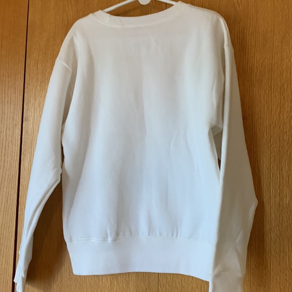New Hanes Soft Sweats MEDIUM white pullover sweatshirt couple of marks - Picture 4 of 4
